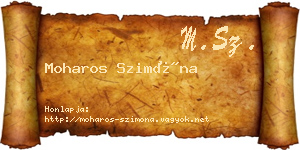 Moharos Szimóna névjegykártya